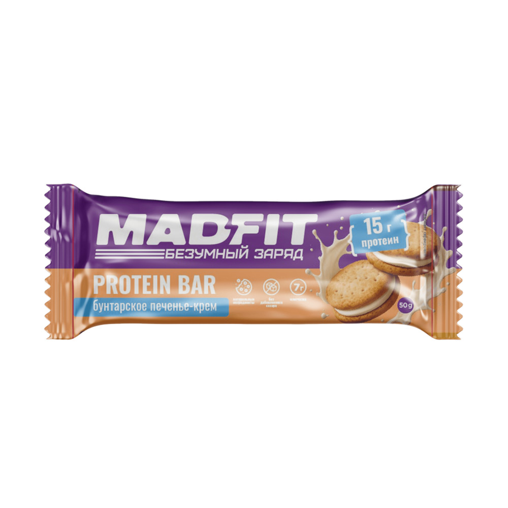 Батончик Mad Fit 50 g Батончик  неглазированный Печенье крем