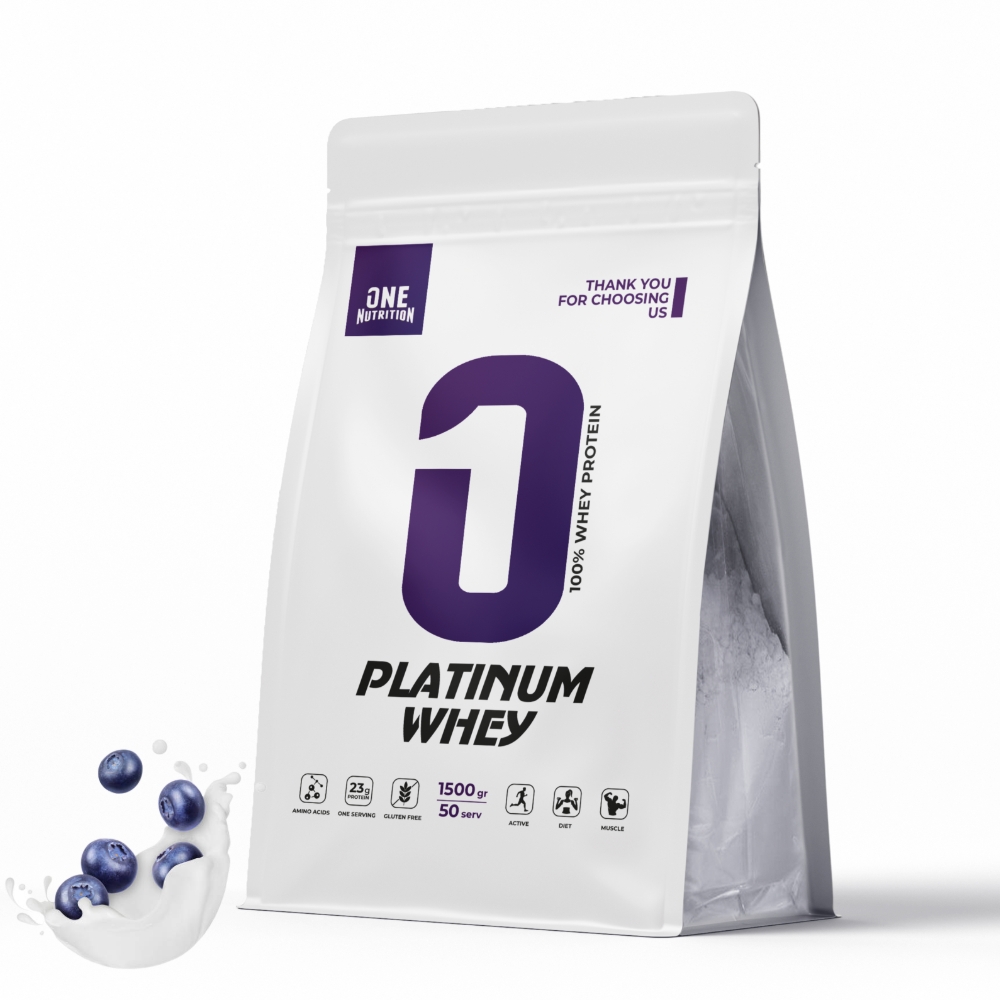 Протеин ONE NUTRITION Platinum Whey 1500 g Черника со сливками