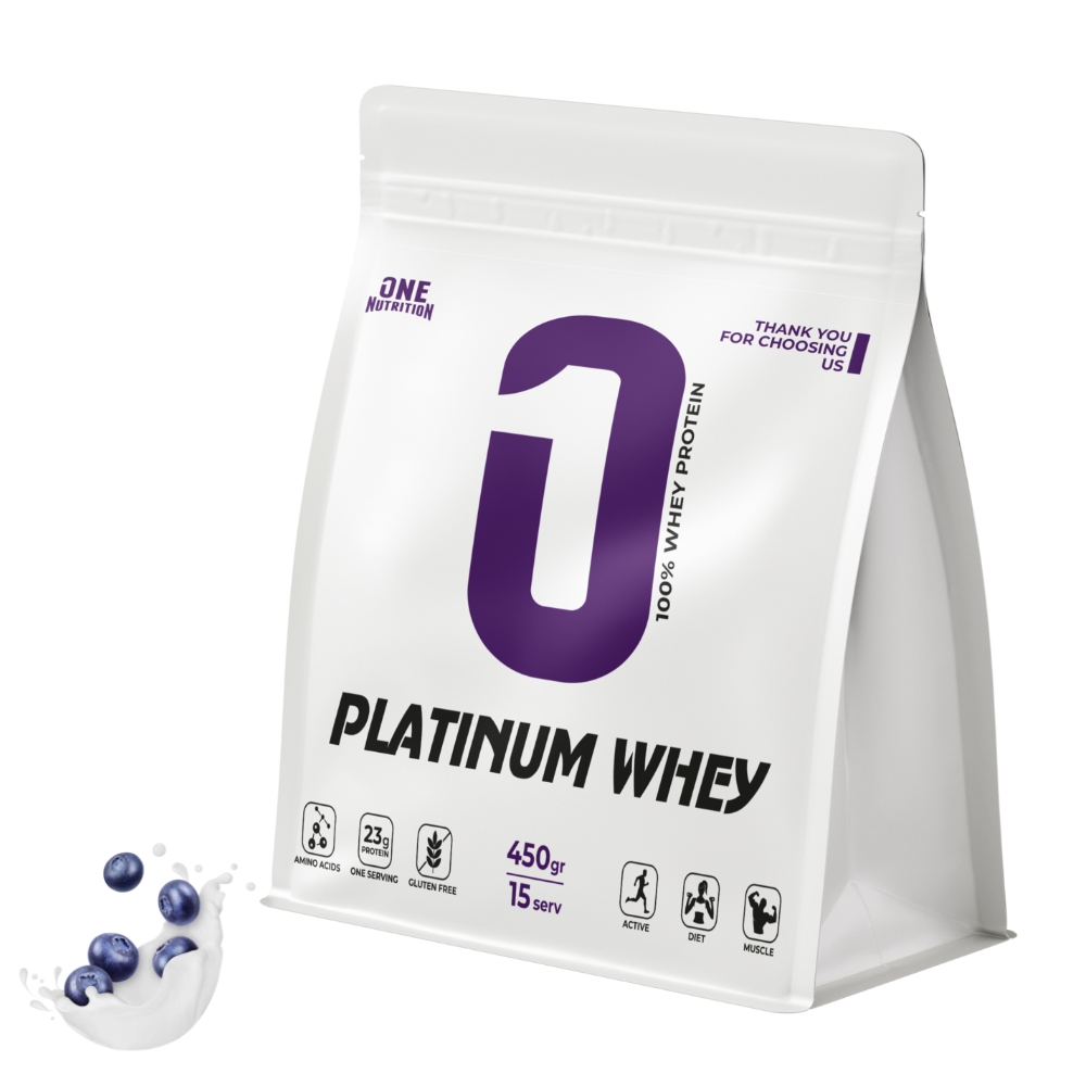 Протеин ONE NUTRITION Platinum Whey 450 g Черника со сливками