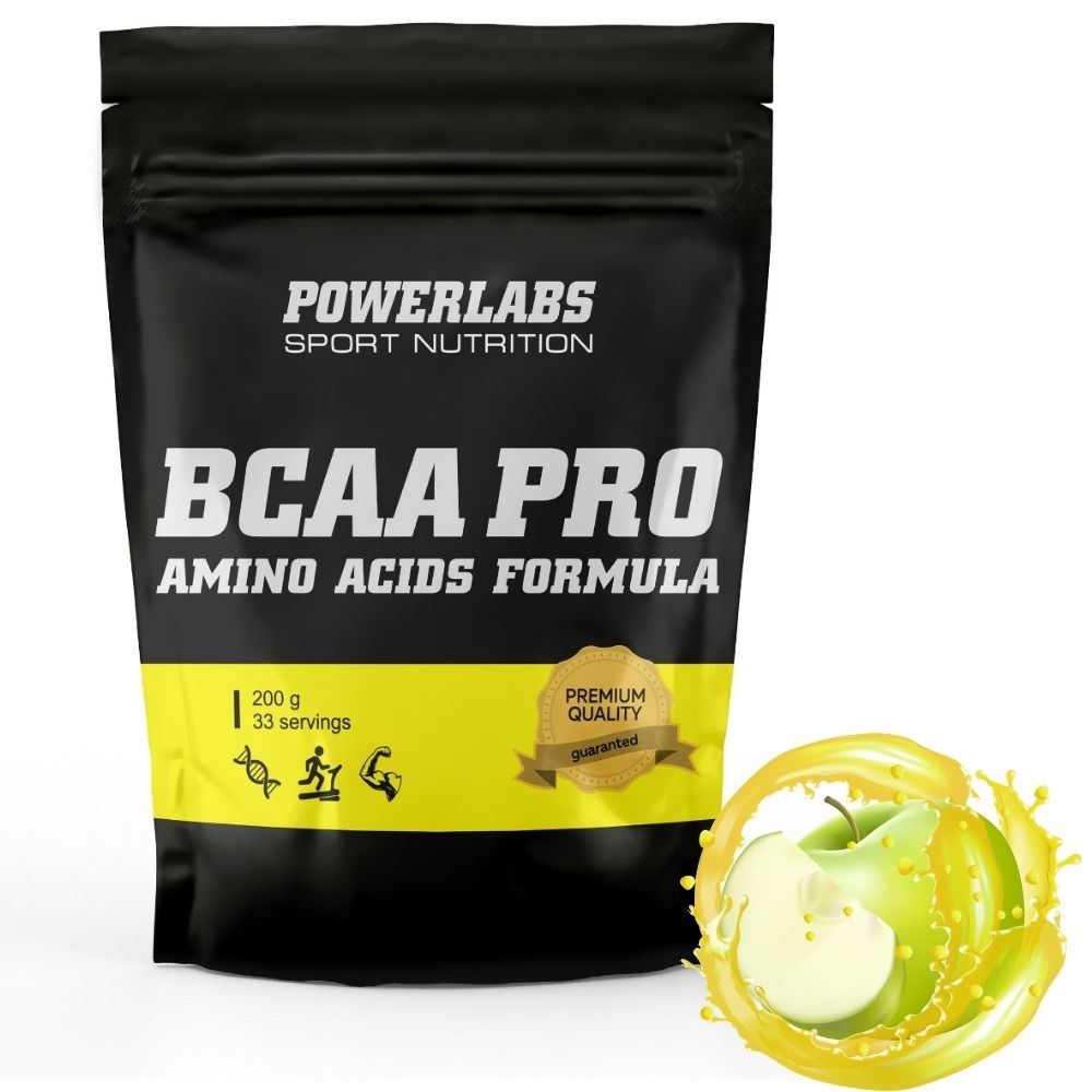 BCAA PowerLabs BCAA PRO (БЦАА) 200 g Яблоко (пакет)